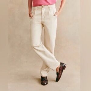Sezane Manu Trousers, Mottled Ecru, US 4/FR 36